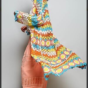 POL Multicolor Crochet Cardigan